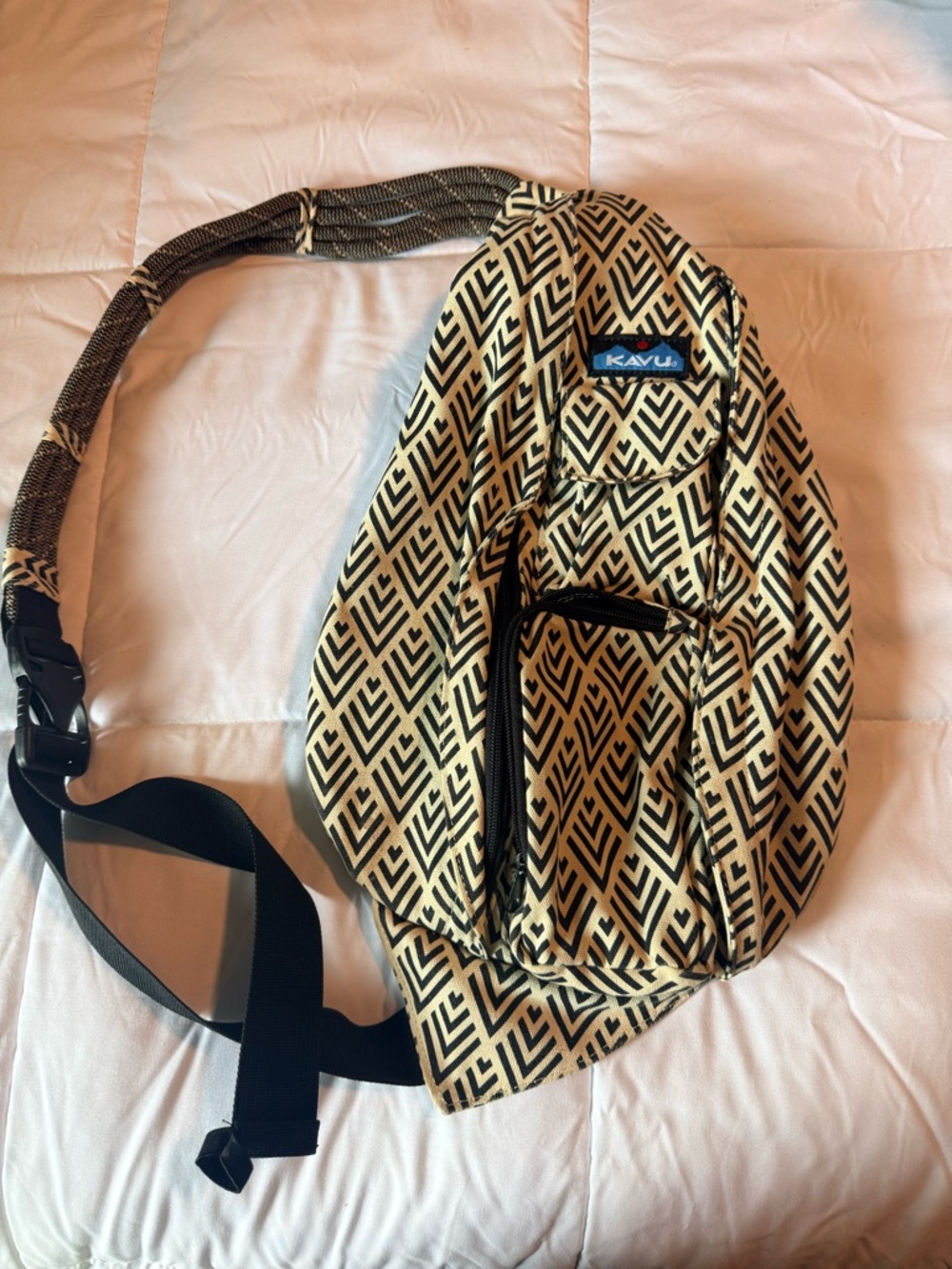 Kavu Tan & Black Geo-Pattern Sling Bag